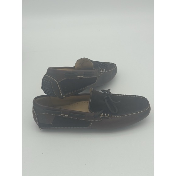 Ernest Hemingway Driving Loafers sz 10M Mens Brown Suede Contrast Stitch Lace Up - Picture 1 of 16